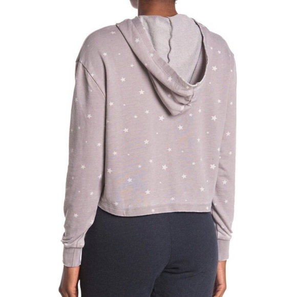 ALTERNATIVE APPAREL || French Terry Crop Pullover Hoodie in Gray Star - SZ Small - Picture 4 of 7